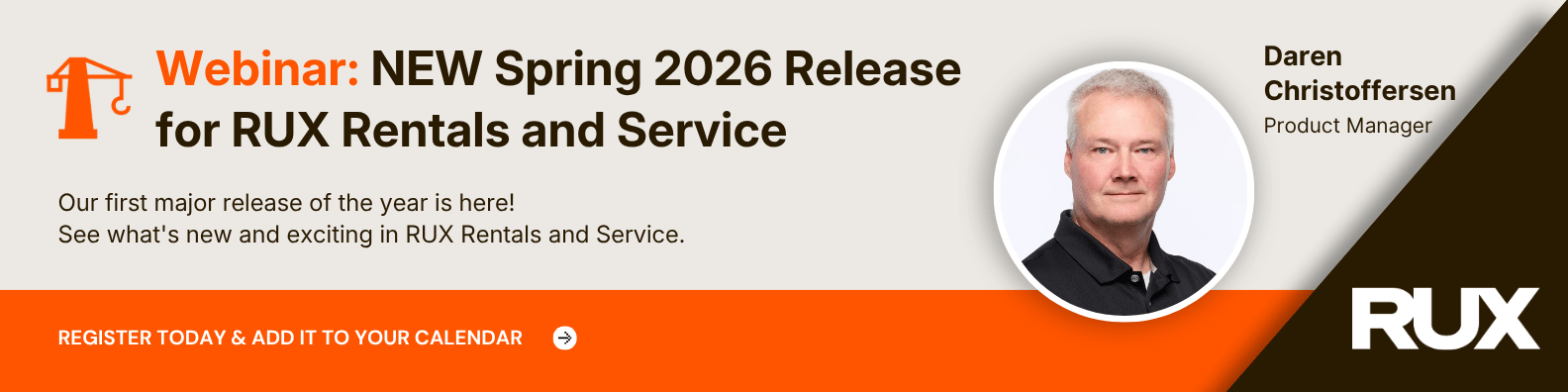 Webinar NEW Spring 2026 Release for RUX Rentals and Service
